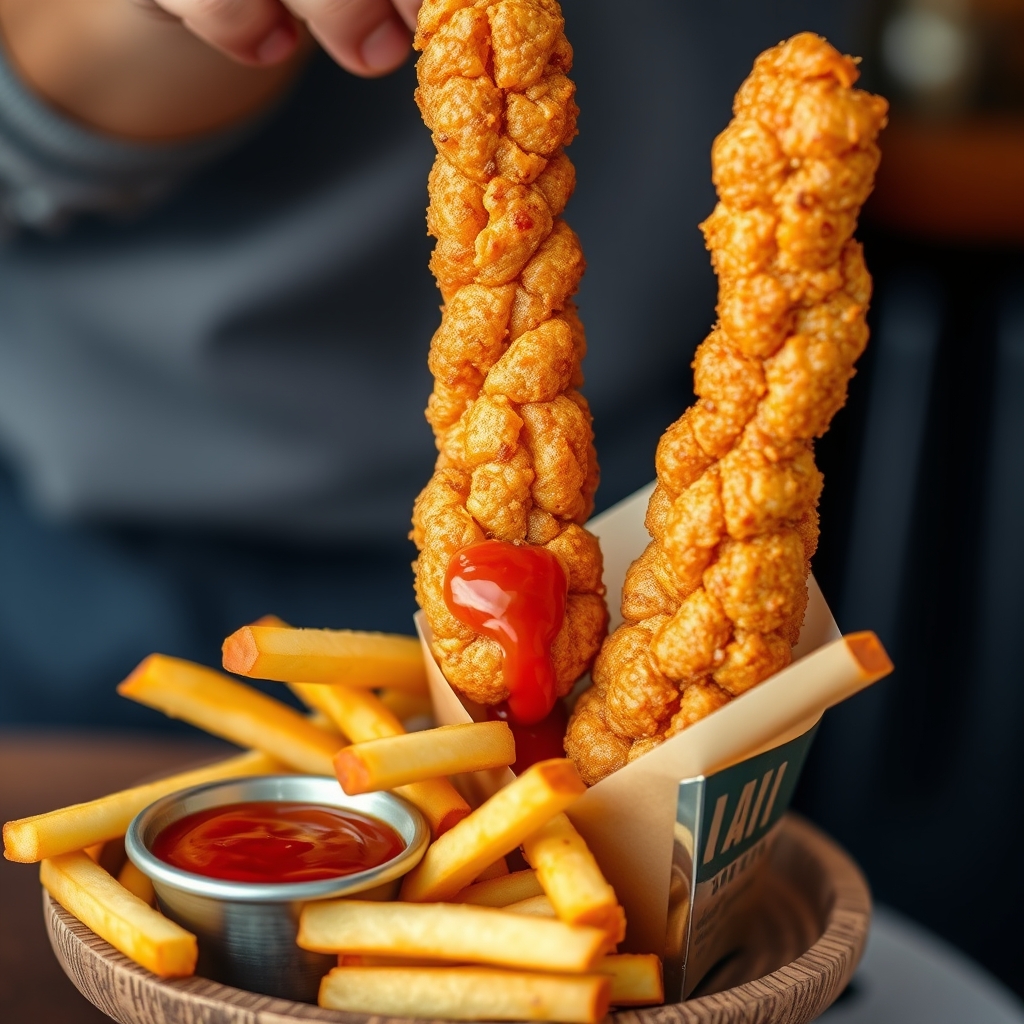 Fritures et snacks de friterie : fricadelle, cervelas